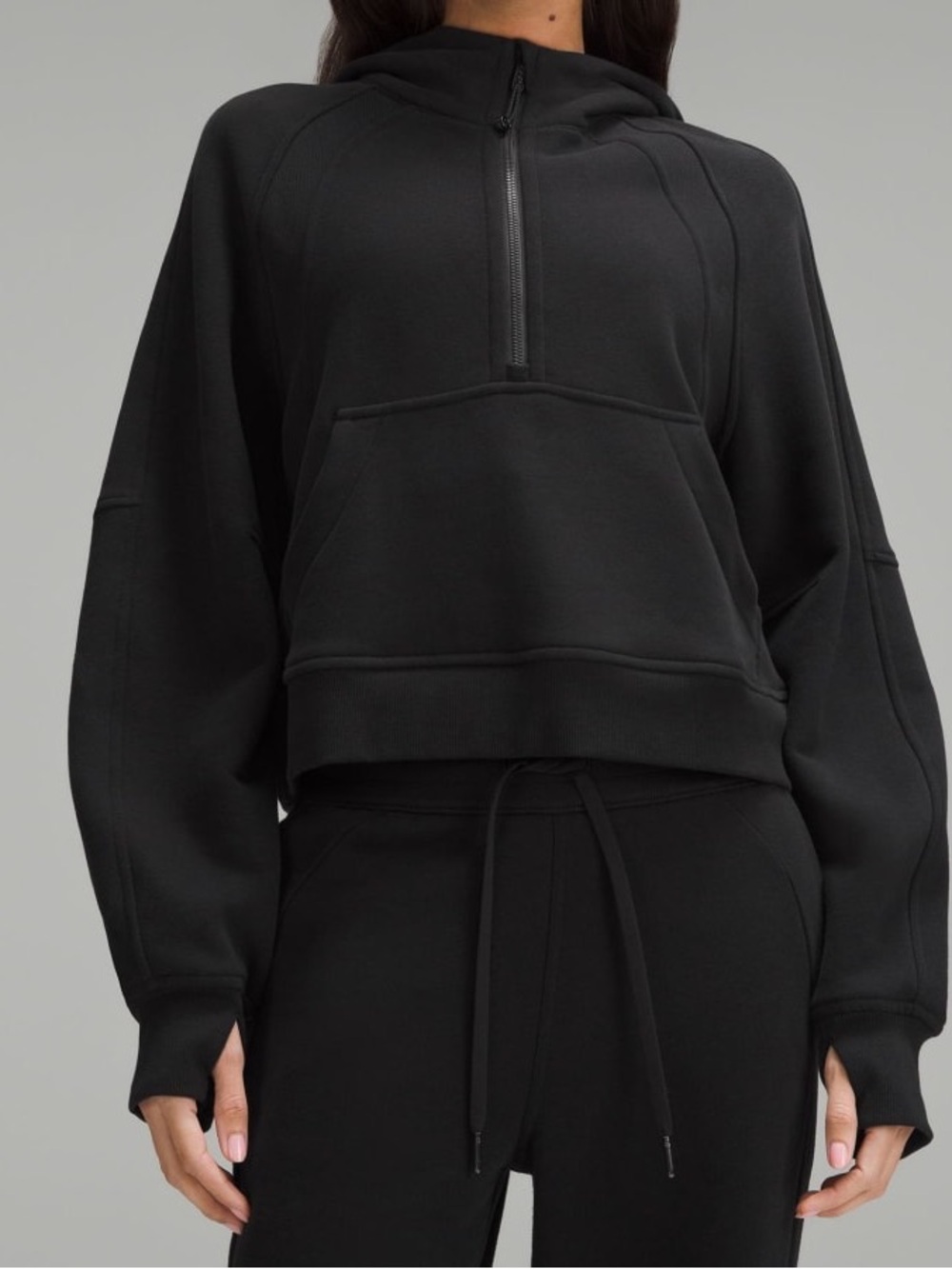 Lululemon scuba oversized Black Half Zip Hoodie Sz M